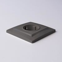 Розетка с заземлением и шторками (серо-коричневый) / W1171107