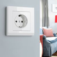 Розетка с заземлением, безвинтовой зажим (белая) / W1171301