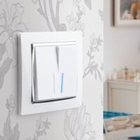 Выключатель двухклавишный проходной с подсветкой (белый) / W1122101