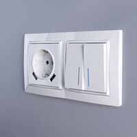 Выключатель двухклавишный с подсветкой (белый) / W1120101