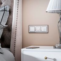 Выключатель одноклавишный проходной с подсветкой (белый) / W1112101