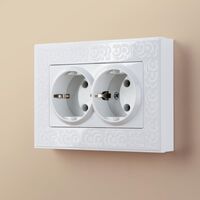 Розетка двойная с заземлением (белый) / W1172001