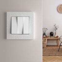 Выключатель трехклавишный (белый) / W1130001