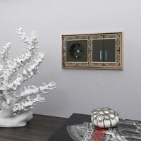 Рамка на 2 поста (золото/черный, Palacio Gracia) / W0021430