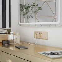 Розетка с заземлением и шторками (шампань рифленый) / W1171110