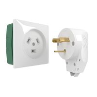 Комплект: розетка с вилкой для электроплиты 32А 250В, коробка в стену (белый) / W1189201