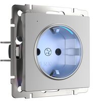 Розетка с подсветкой (серебряный) / W1171406