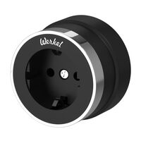 Розетка с заземлением Vintage (черный матовый/хром) / W5871051