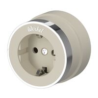 Розетка с заземлением Vintage (слоновая кость матовый/хром) / W5871055