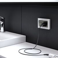 Розетка двойная влагозащ. с зазем. с защит. крышками и шторками (черный матовый) / W1172208