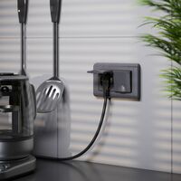 Розетка двойная влагозащ. с зазем. с защит. крышками и шторками (графит рифленый) / W1172204