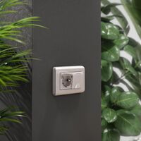 Розетка двойная влагозащ. с зазем. с защит. крышками и шторками (перламутровый рифленый) / W1172213