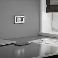 Розетка двойная влагозащ. с зазем. с защит. крышками и шторками (серебряный) / W1172206