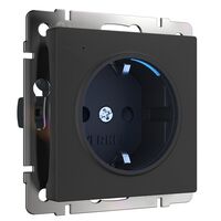 Розетка с подсветкой (черный матовый) / W1171408