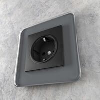 Розетка с подсветкой (черный матовый) / W1171408