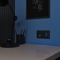 Розетка с подсветкой (черный матовый) / W1171408