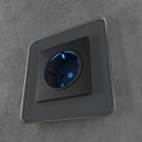 Розетка с подсветкой (черный матовый) / W1171408