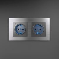 Розетка с подсветкой (серебряный) / W1171406