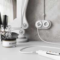 Розетка с заземлением Vintage (белый матовый/хром) / W5871050