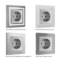 Розетка с заземлением и шторками (серебряный) / W1171106