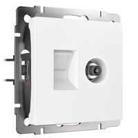 Розетка ТВ+Ethernet RJ-45 6 cat.(белый) / W1181301