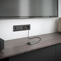 Розетка ТВ+Ethernet RJ-45 6 cat.(черный матовый) / W1181308