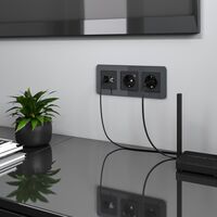 Розетка ТВ+Ethernet RJ-45 6 cat.(черный матовый) / W1181308