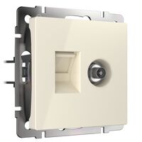 Розетка ТВ+Ethernet RJ-45 6 cat.(слоновая кость) / W1181303