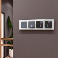 Выключатель двухклавишный с подсветкой (серо-коричневый) / WL07-SW-2G-LED