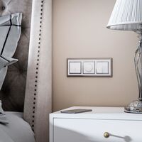 Рамка на 3 поста (хром/белый, Palacio) / W0031331