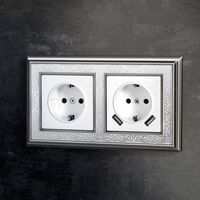 Рамка на 2 поста (хром/белый, Palacio Gracia) / W0021431