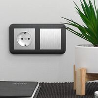 Выключатель одноклавишный проходной (cеребряный рифленый) / W1112009