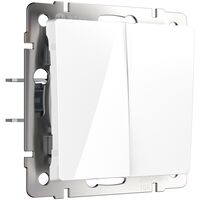 Перекрестный переключатель двухклавишный (белый) / W1123001