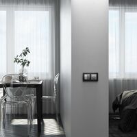 Перекрестный переключатель двухклавишный (серебряный) / W1123008