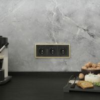 Рамка на 3 поста (черный/латунь, Baguette) / W0032852