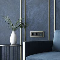 Рамка на 3 поста (черный/латунь, Baguette) / W0032852