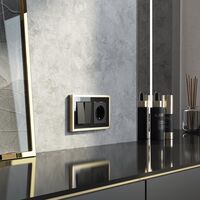 Рамка на 2 поста (черный/латунь, Baguette) / W0022852