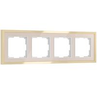 Рамка на 4 поста (айвори/латунь, Baguette) / W0042851