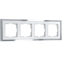 Рамка на 4 поста (белый/серебро, Baguette) / W0042850