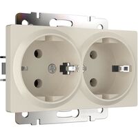 Розетка двойная с заземлением (айвори матовый) / W1172062