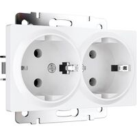Розетка двойная с заземлением (белый матовый) / W1172061