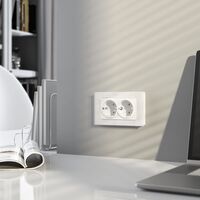 Розетка двойная с заземлением (белый матовый) / W1172061