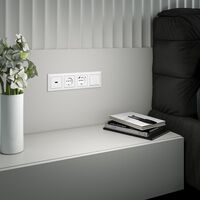 Розетка с заземлением, шторками и USB тип A+C (белый) / W1171701