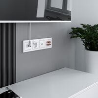 Розетка с заземлением, шторками и USB тип A+C (белый) / W1171701