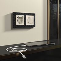 Розетка с заземлением, шторками и USBх2 (айвори матовый) / W1171562