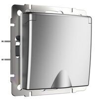 Розетка влагозащ. с зазем. с защит. крышкой и шторками (серебряный матовый) / W1171265