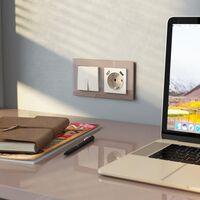 Выключатель двухклавишный проходной с подсветкой (айвори матовый) / W1122162