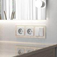 Выключатель двухклавишный проходной с подсветкой (белый матовый) / W1122161