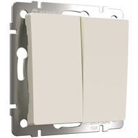 Выключатель двухклавишный с самовозвратом (айвори матовый) / W1122462