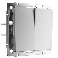 Выключатель двухклавишный (серебряный матовый) / W1120065